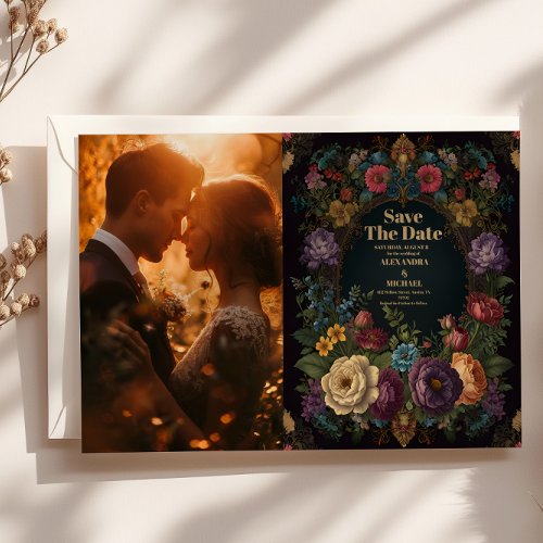 Photo Victorian Gothic Vintage Floral Wedding Save The Date