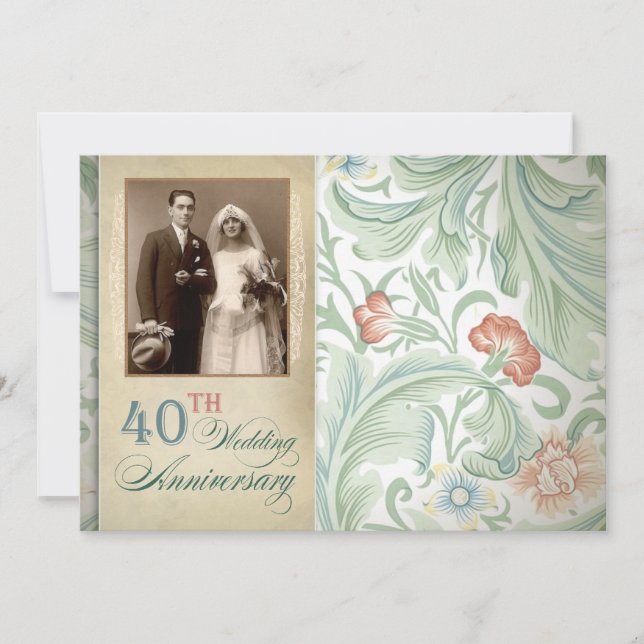 photo vintage 40th anniversary invitations (Front)