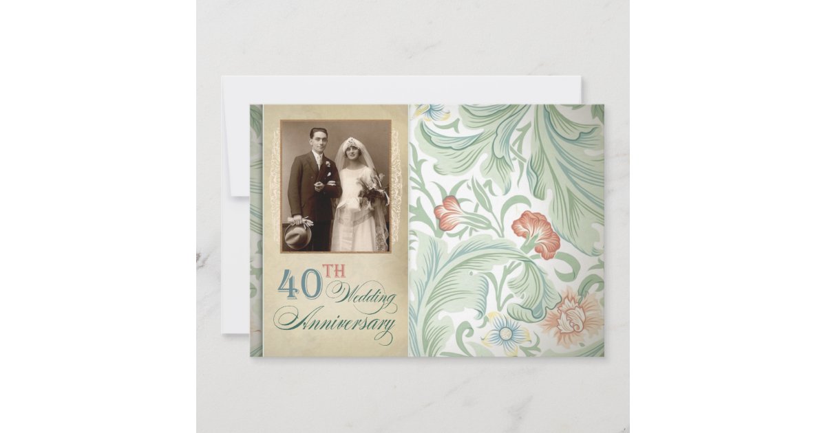 vintage 40th anniversary invitations