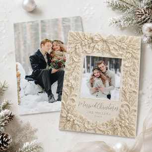 Photo Vintage Baroque Photo Married Christmas Card