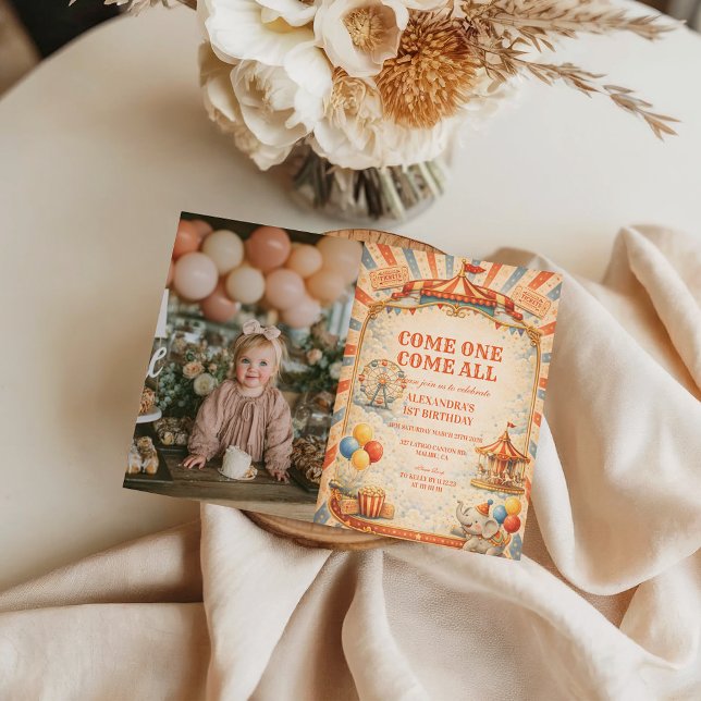 Photo Vintage Circus Fairytale Birthday Invitation (Creator Uploaded)