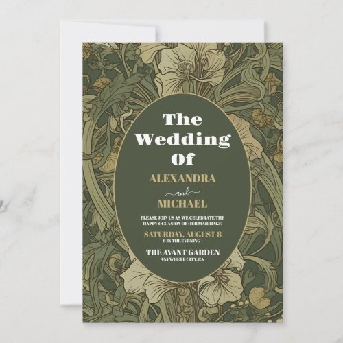 Photo Vintage Floral Art Nouveau Wedding Invitation