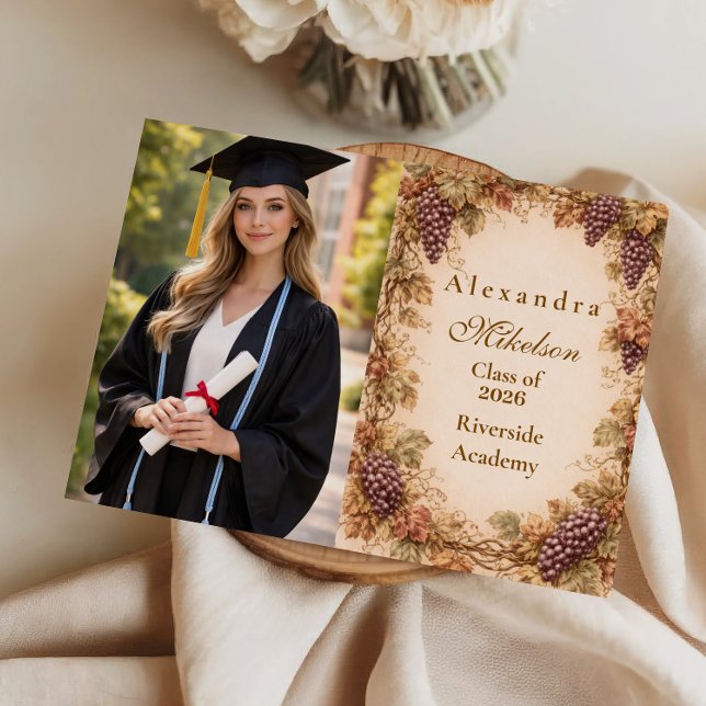 Photo Vintage Vineyard Graduation Party Announcement (Creator Uploaded)