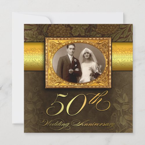 photo vintage wedding 50 anniversary invitations