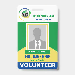Photo Volunteer Non-Profit NGO Any Color Template Badge
