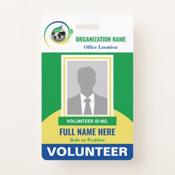 Photo Volunteer Non-profit Ngo Any Color Template Badge by BCMonogramMe at Zazzle