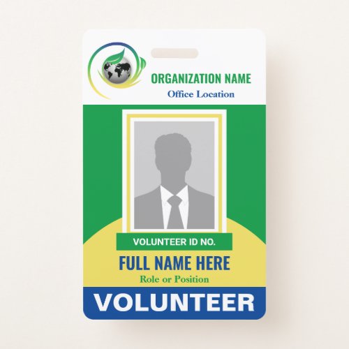 Photo Volunteer Non_Profit NGO Any Color Template Badge