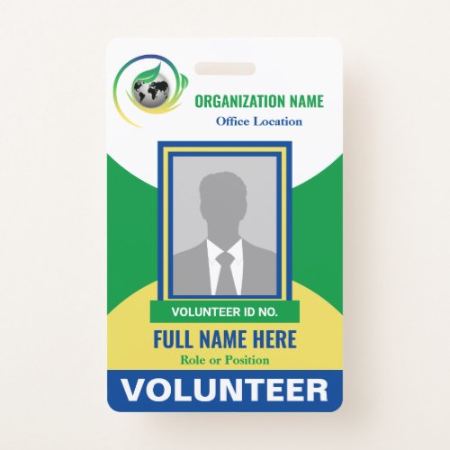 Photo Volunteer Non_Profit NGO Any Color Template Badge