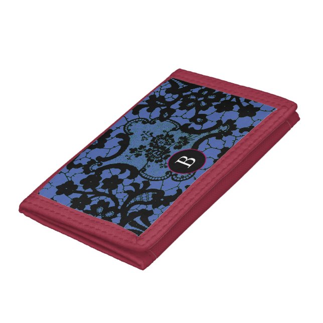 Photo Wallet BLACK ANTIQUE LACE CUSTOM INITIAL (Bottom)