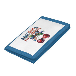 Photo Wallet- Patriotic Cherry Design Trifold Wallet