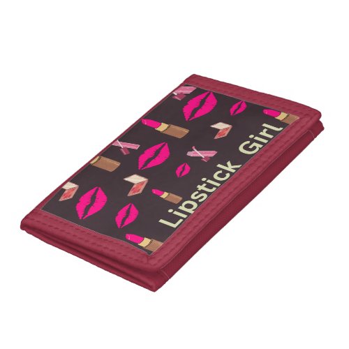 Photo Wallet with lipstick lips design 