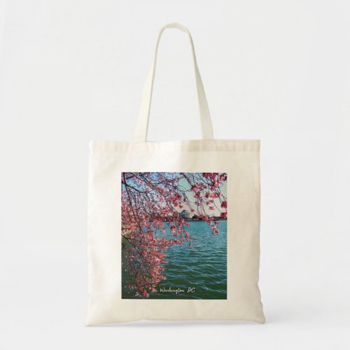 Photo Washington DC US cherry blossom by the river Tote Bag