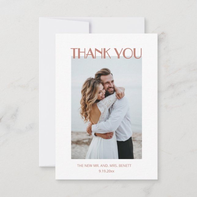 Photo | Watercolor Boho  Thank You Card (Front)