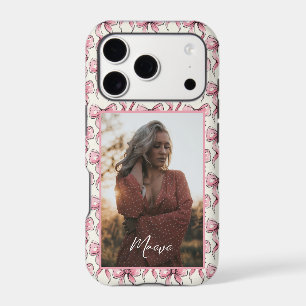 Photo Watercolor Pink Bow Girly Coquette Aesthetic iPhone 17 Pro Case