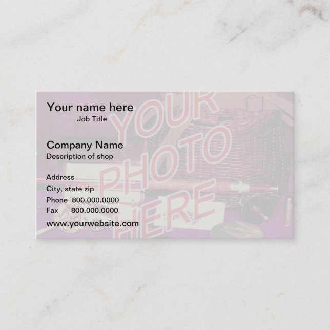 Photo Watermark Background template Business Card (Front)