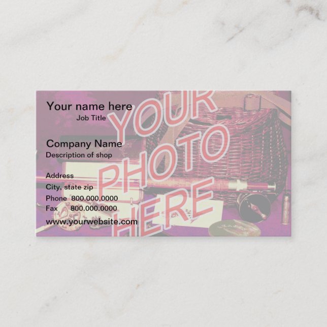 Photo Watermark Background template Business Card (Front)