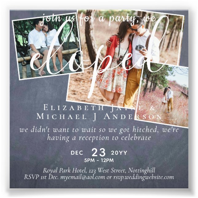 PHOTO We Eloped Announcement Reception Party (Front)