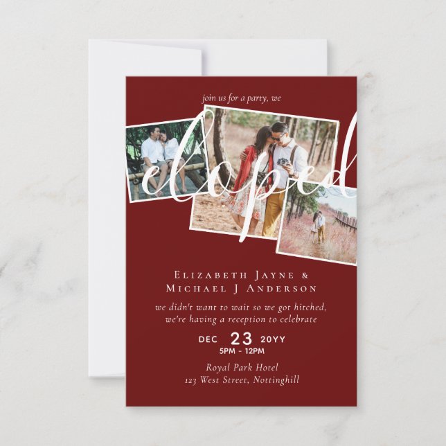 PHOTO We Eloped Announcement Reception Party (Front)