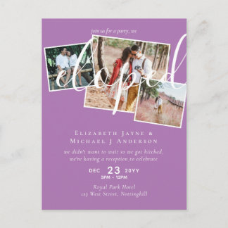 PHOTO We Eloped Announcement Reception Party Postcard
