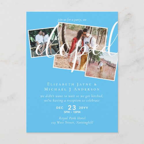 PHOTO We Eloped Announcement Reception Party Postcard