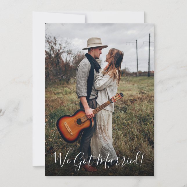 Photo We Got Married Guitar Country Wedding Invitation (Front)