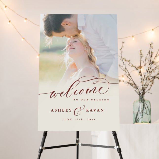 Photo Wedding Acrylic Welcome Sign Custom Entrance (In Situ (Stand))
