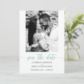 Photo Wedding Aqua Save The Date (Standing Front)