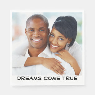 Photo Wedding, Bridal Shower, Engagement Modern Napkins