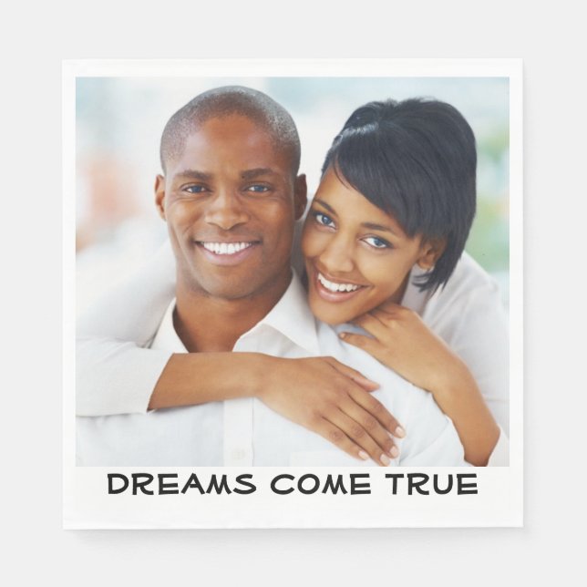 Photo Wedding, Bridal Shower, Engagement Modern Napkins (Front)