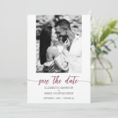 Photo Wedding Burgundy Save The Date (Standing Front)