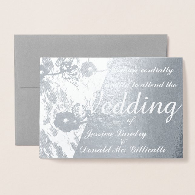 Photo Wedding Ceremony InvitationFoil Card (Front With Envelope)