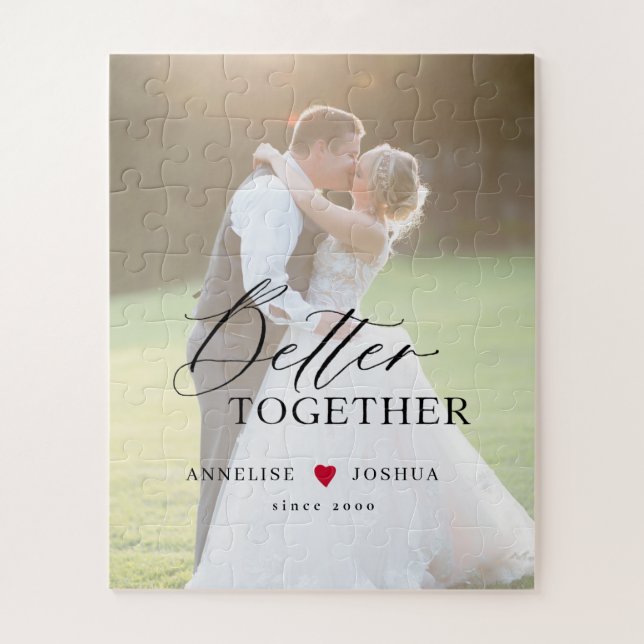 Photo wedding couple personalized jigsaw puzzle (Vertical)