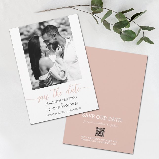 Photo Wedding Dusty Pink Save The Date
