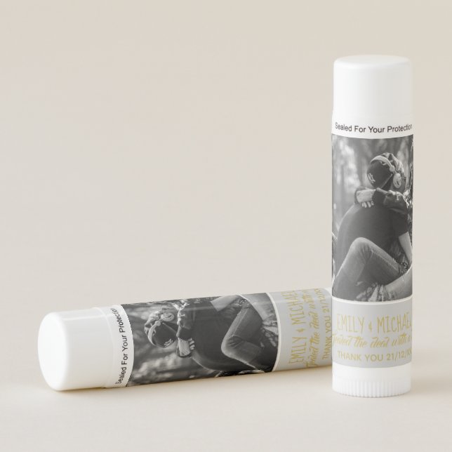 PHOTO Wedding Favor Sealed with KISS Personalized Lip Balm (Front)