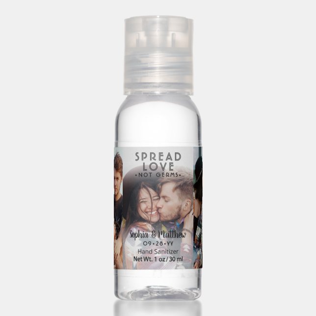 Photo Wedding Favors Spread Love Not Germs Elegant Hand Sanitizer (Front)