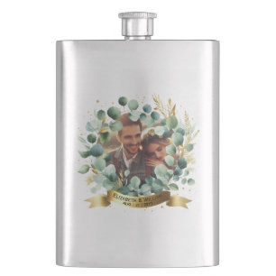 PHOTO Wedding Gift Newlyweds Anniversary Couples Flask