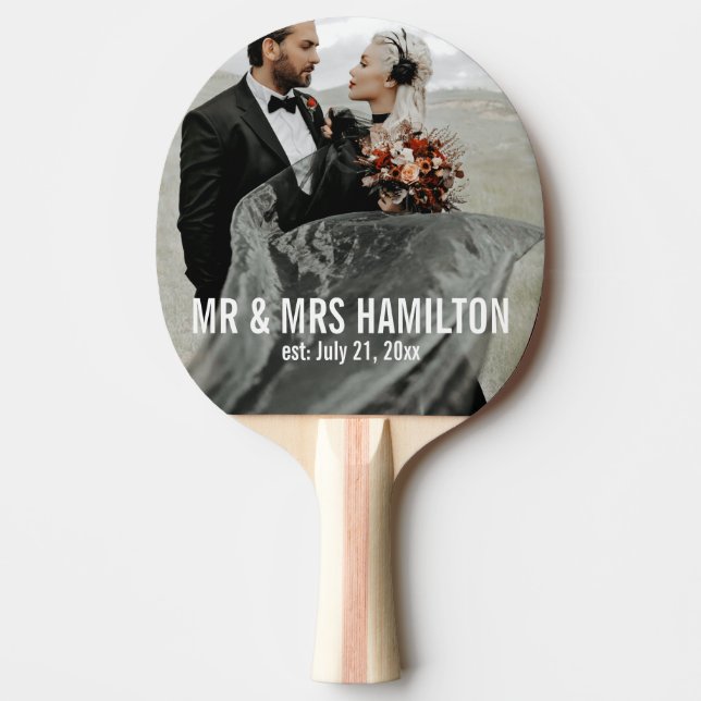 Photo Wedding Gift Personalized Ping Pong Paddle (Front)