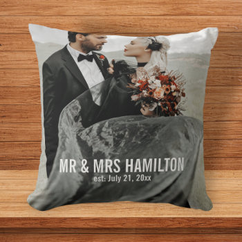Photo Wedding Gift Personalized Throw Pillow by Ricaso_Wedding at Zazzle