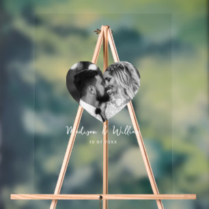 Photo Wedding Guest Signature Board Acrylic Sign