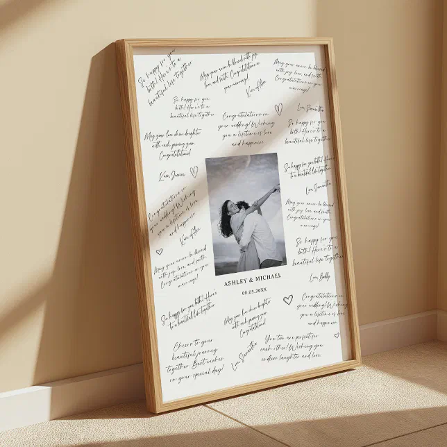 Photo Wedding Guest Signature Poster | Zazzle