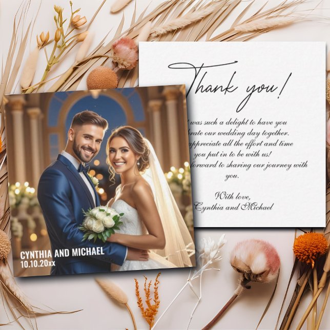 Photo Wedding Handwritten Thank You Card Note (Creator Uploaded)