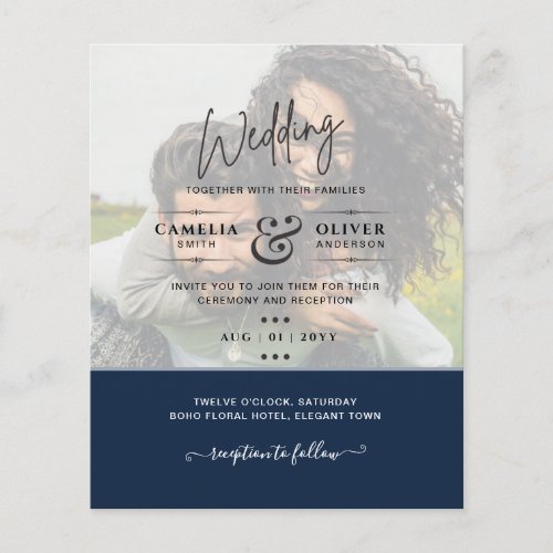 PHOTO WEDDING INVITATION Budget Overlay Text LeahG Flyer