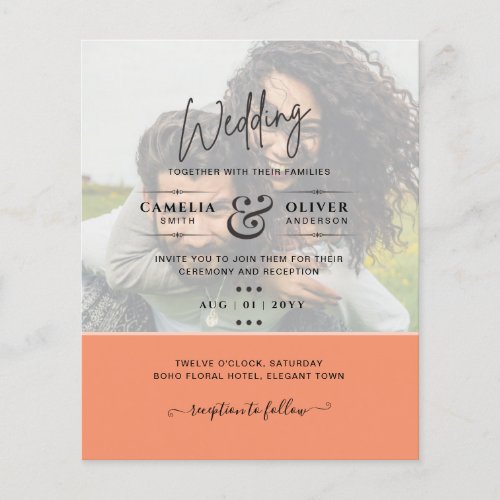 PHOTO WEDDING INVITATION Budget Overlay Text LeahG Flyer