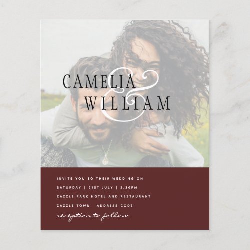 PHOTO Wedding Invitation Engagement Save the Date Flyer