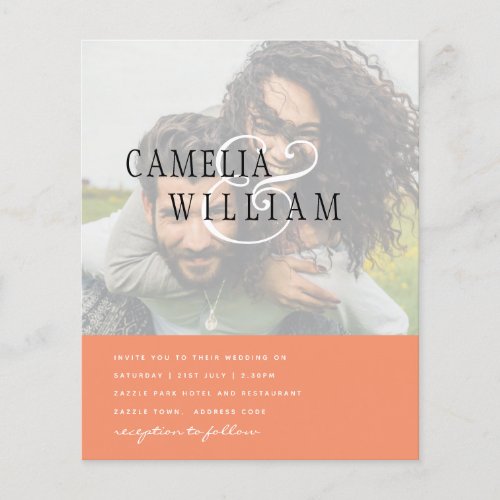 PHOTO Wedding Invitation Engagement Save the Date Flyer