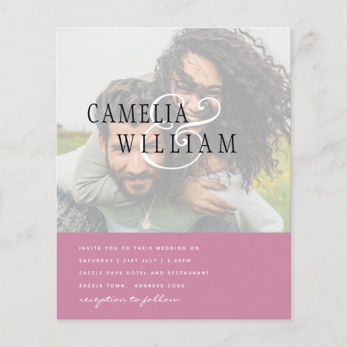 PHOTO Wedding Invitation Engagement Save the Date Flyer