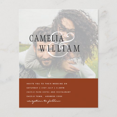 PHOTO Wedding Invitation Engagement Save the Date Flyer