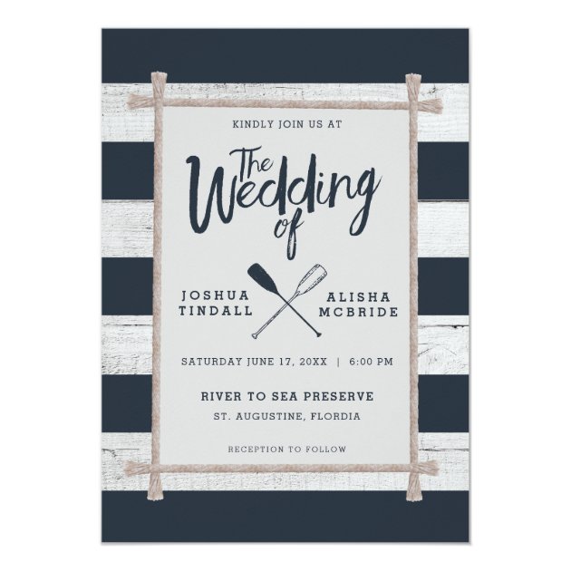 PHOTO WEDDING INVITATION | Nautical Rustic Oars