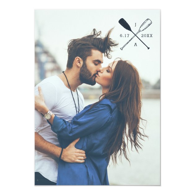 PHOTO WEDDING INVITATION | Nautical Rustic Oars