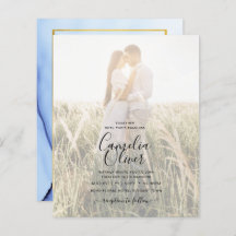 PHOTO WEDDING INVITATION Navy Blue Gold INK LeahG